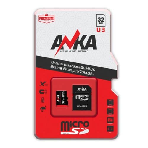 MICRO SD KARTICA 32GB U3 WS30MB/S RS70MB/S ANKA