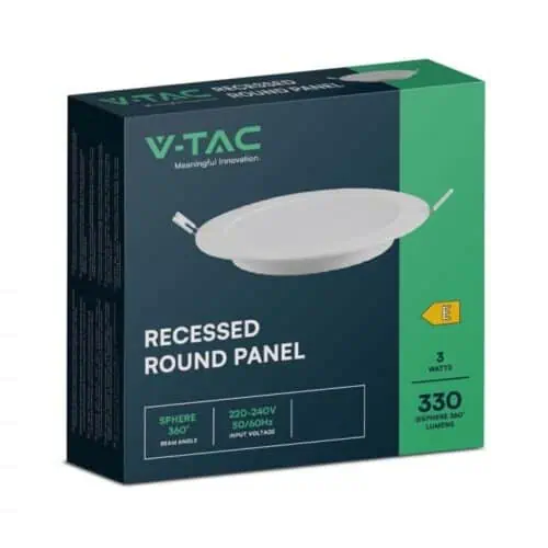 Led Panel Ugradni Krug 3W 6500K V-tac