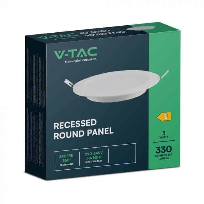 Led Panel Ugradni Krug 3W 6500K V-tac