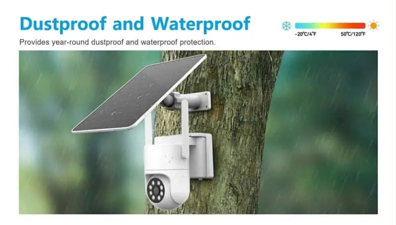 Wi-Fi PTZ kamera 360 stepeni sa solarnim napajanjem i baterijom 4G