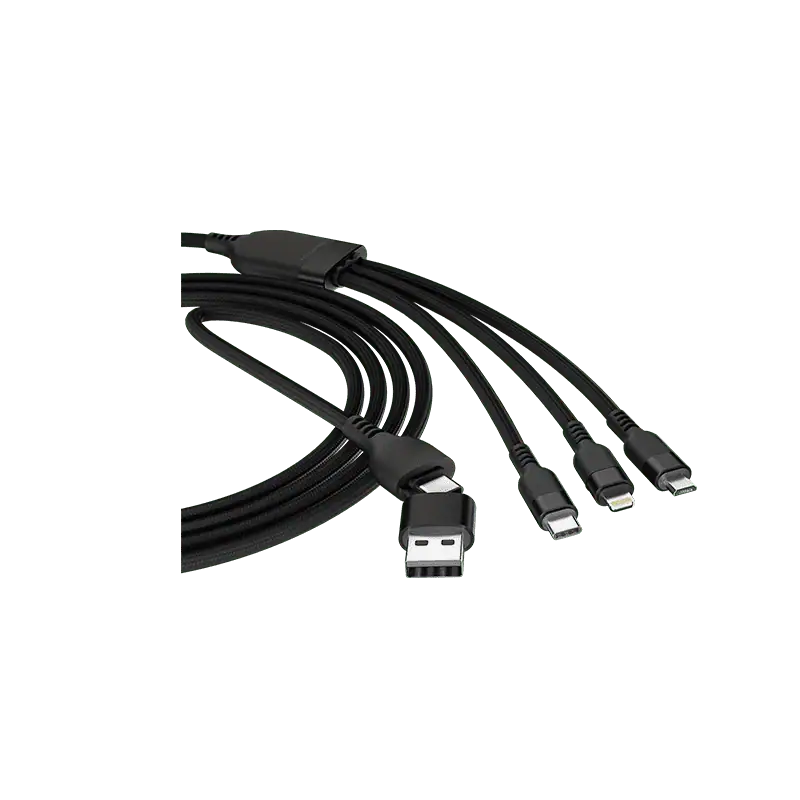 GIGATECH USB i C na mikro, C i lightning kabel Gigatech C55 6 u 1, 1,2m, crni
