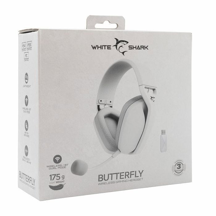 Slušalice White Shark WGH+2442 BUTTERFLY bijele