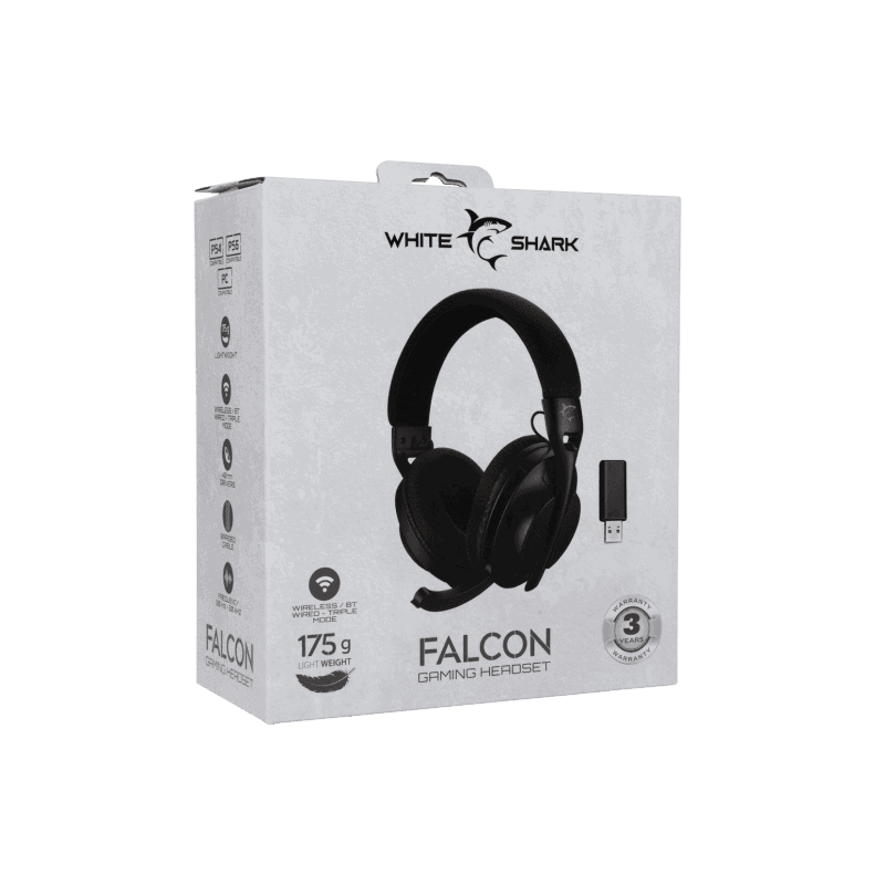 White Shark HEADSET WGH-2441 FALCON Black - Wireless
