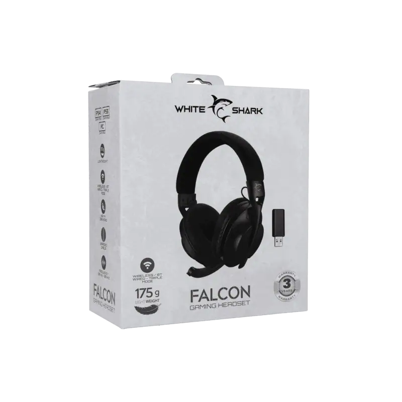 White Shark HEADSET WGH-2441 FALCON Black - Wireless