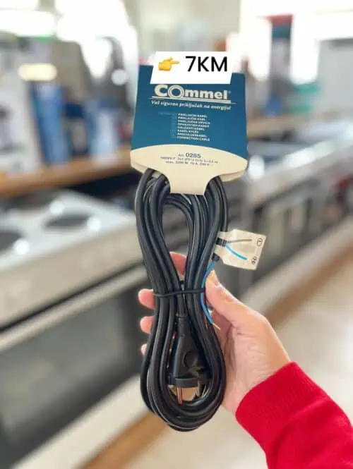 COMMEL priključni kabel 3,5m 10A crni 0285
