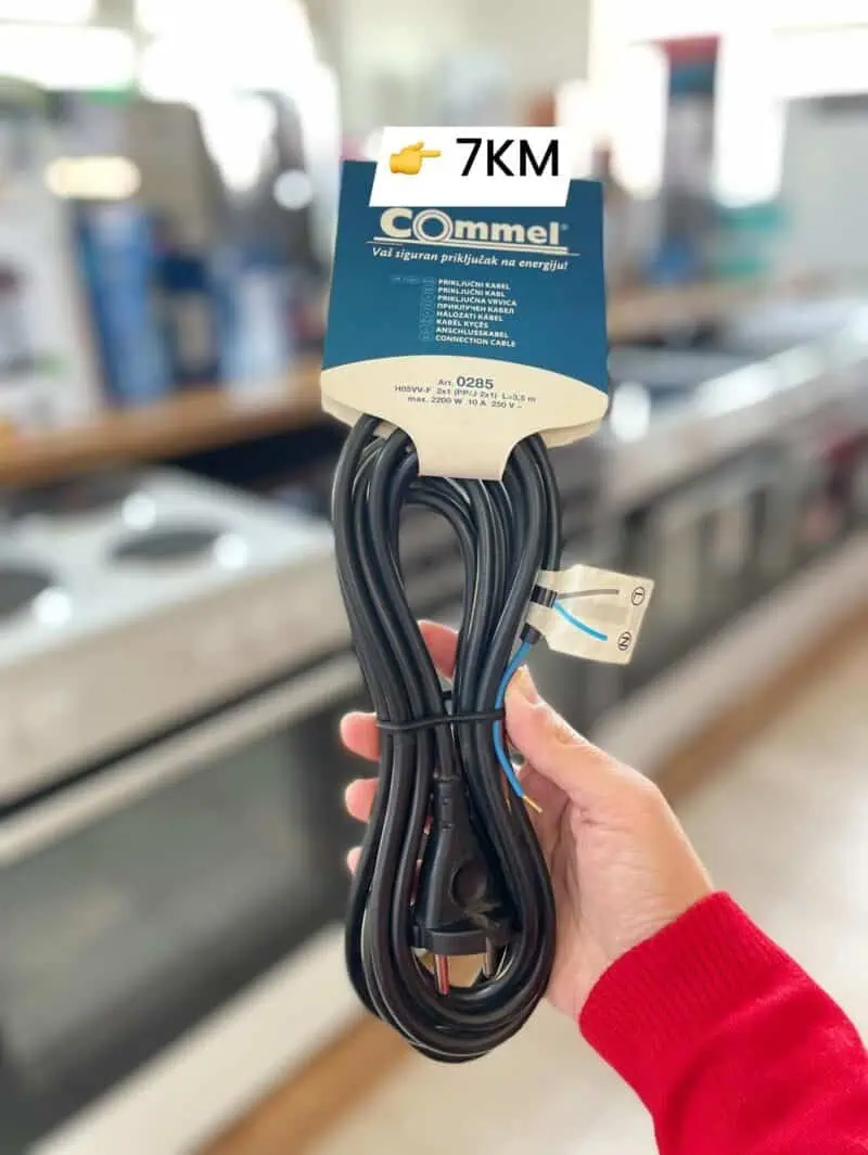 COMMEL priključni kabel 3,5m 10A crni 0285