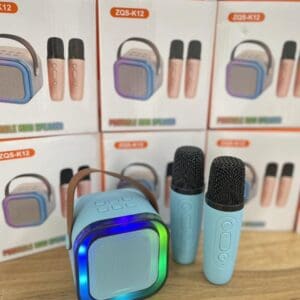 Zvučnik Bluetooth ZQS-K12 Karaoke sa 2 Mikrofona BLUE