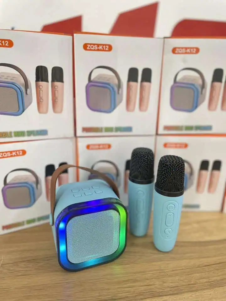 Zvučnik Bluetooth ZQS-K12 Karaoke sa 2 Mikrofona BLUE