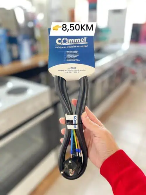 Priključni kabl za štednjak 1.5 metar Commel