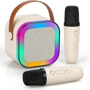 Zvučnik Bluetooth ZQS-K12 Karaoke sa 2 Mikrofona Beige