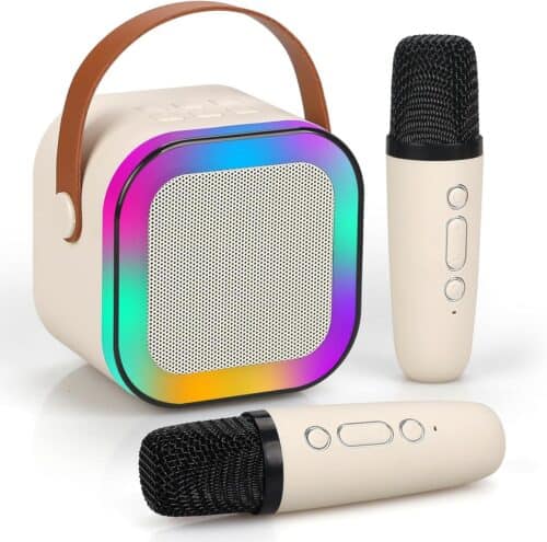Zvučnik Bluetooth ZQS-K12 Karaoke sa 2 Mikrofona Beige