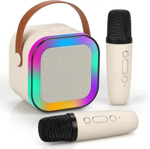 Zvučnik Bluetooth ZQS-K12 Karaoke sa 2 Mikrofona Beige