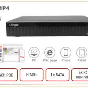 NVR3109E1P4 IP SNIMAČ 9CH / 4CH POE H.265+ 4K Serija 6