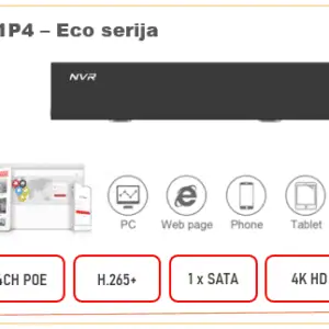 NVR3109S1P4 NVR POE Longse snimač 4ch 4K H.265 Eko serija