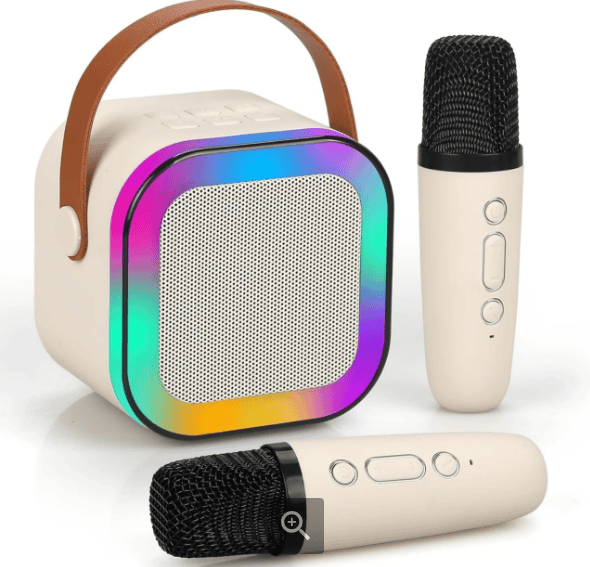 Zvučnik Bluetooth ZQS-K12 Karaoke sa 2 Mikrofona Beige