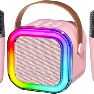 img-1760706621-94dad7a4a3cb Zvučnik Bluetooth ZQS-K12 Karaoke sa 2 Mikrofona PINK