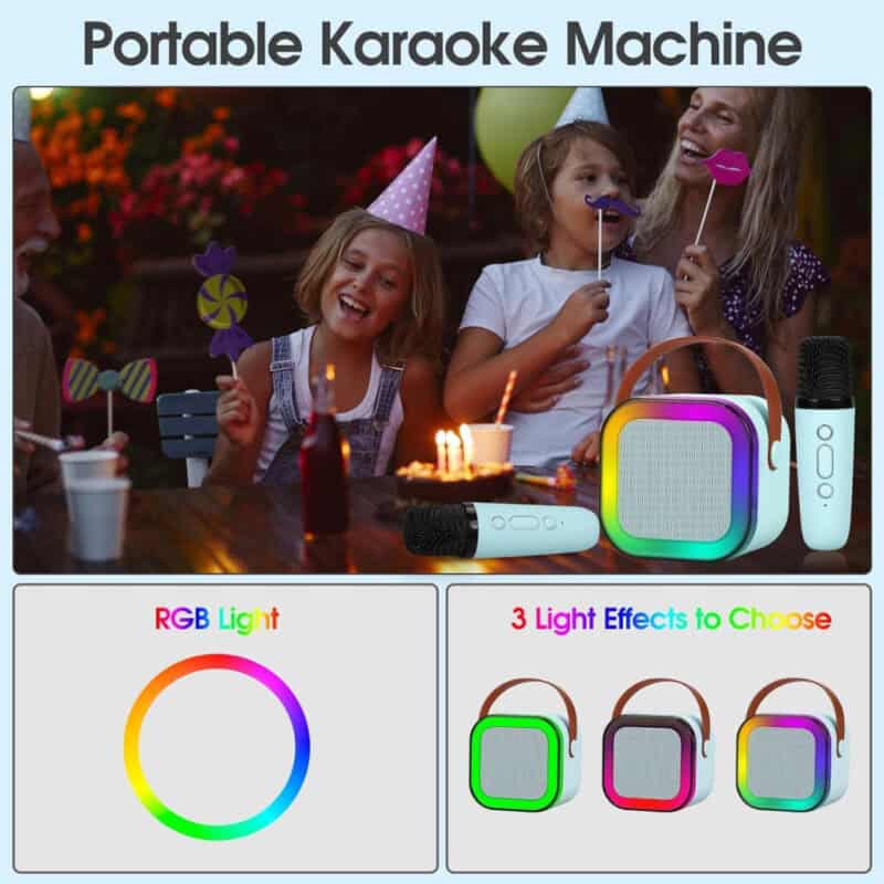 Zvučnik Bluetooth ZQS-K12 Karaoke sa 2 Mikrofona PINK