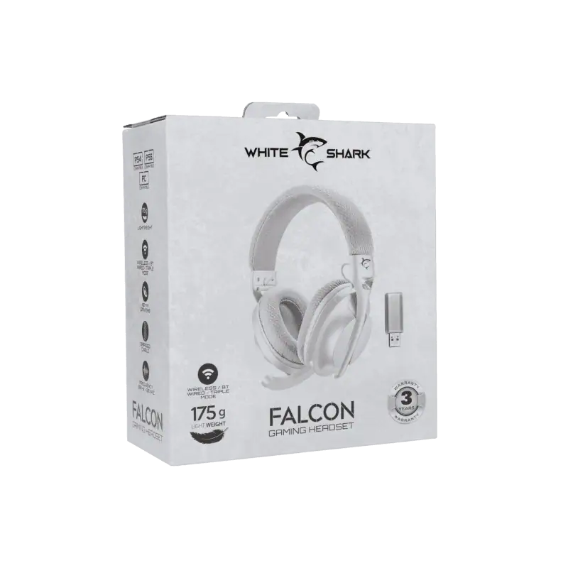 white-shark-headset-wgh-2441-falcon-white-grey-wireless White Shark HEADSET WGH-2441 FALCON - Wireless