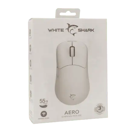 white-shark-mis-wgm-5015-aero-10000-dpi-bijeli-wireless (2) White Shark MIŠ WGM-5015 AERO / 10.000 DPI - Bijeli / Wireless