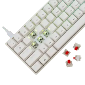 White Shark TASTATURA SHINOBI-2 Bijela/HR - RED SW.