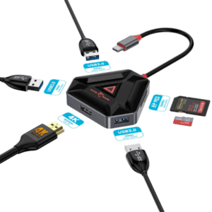 White Shark USB-C HUB HEXAGON 6 u 1