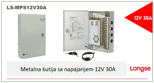 Izrezak METALNA KUTIJA SA NAPAJANJEM 12V 30A 18CH LS-MPS12V30A