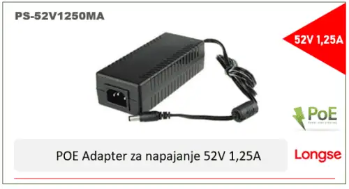 PS-52V1250MA-1 POE Adapter 52V 1250mAh