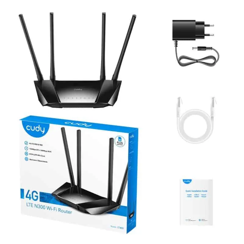 s5 CUDY wifi ruter 4G LTE CaT4 N300, indoor