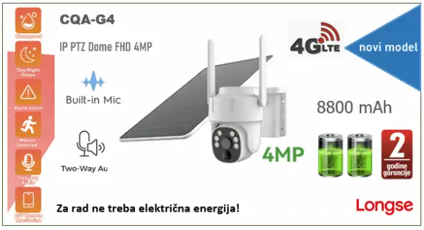 CQA-G4-600x326 4G/LTE Bežična Kamera s Baterijom 8800mAh i Solarnim napajanjem