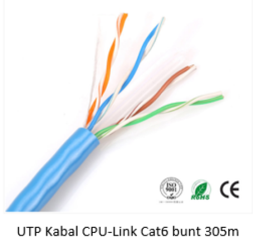 UTP-CAT6-305M UTP Kabal CPU-Link Cat6 bunt 305m